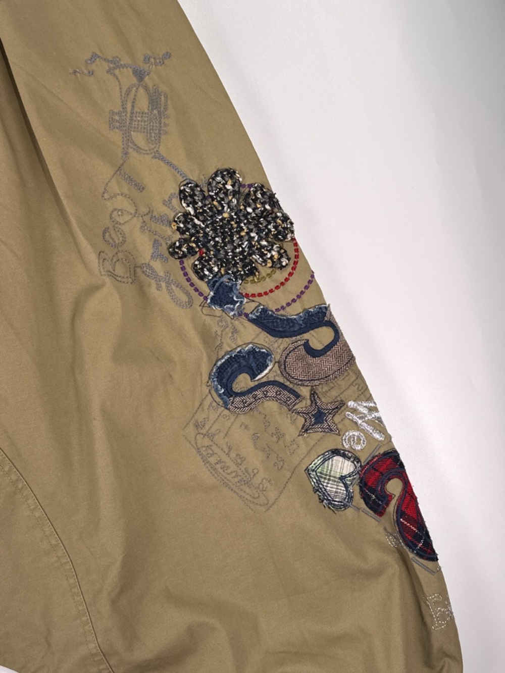 Desigual Drop Crotch Sequin Patchwork Boho Pants Size 30 - Picture 3 of 16